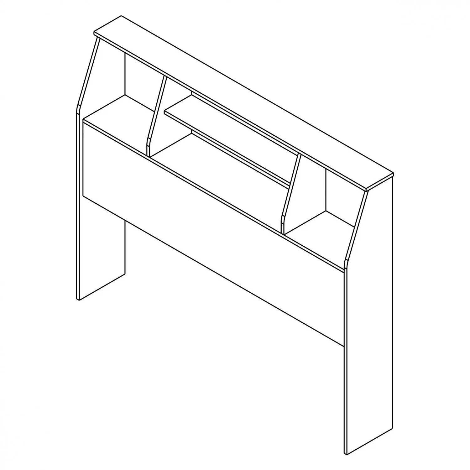 Cabeceira de Casal para Cama Box Castellaro com 2 Nichos e Prateleira - Lopas