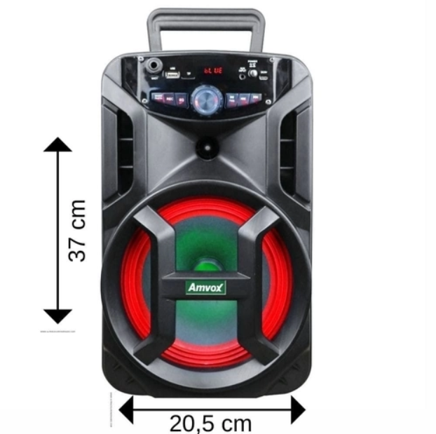 CAIXA AMPLIFICADORA AMVOX ACA188 GIGANTE USB, BLUETOOTH, CARTÃO 180W