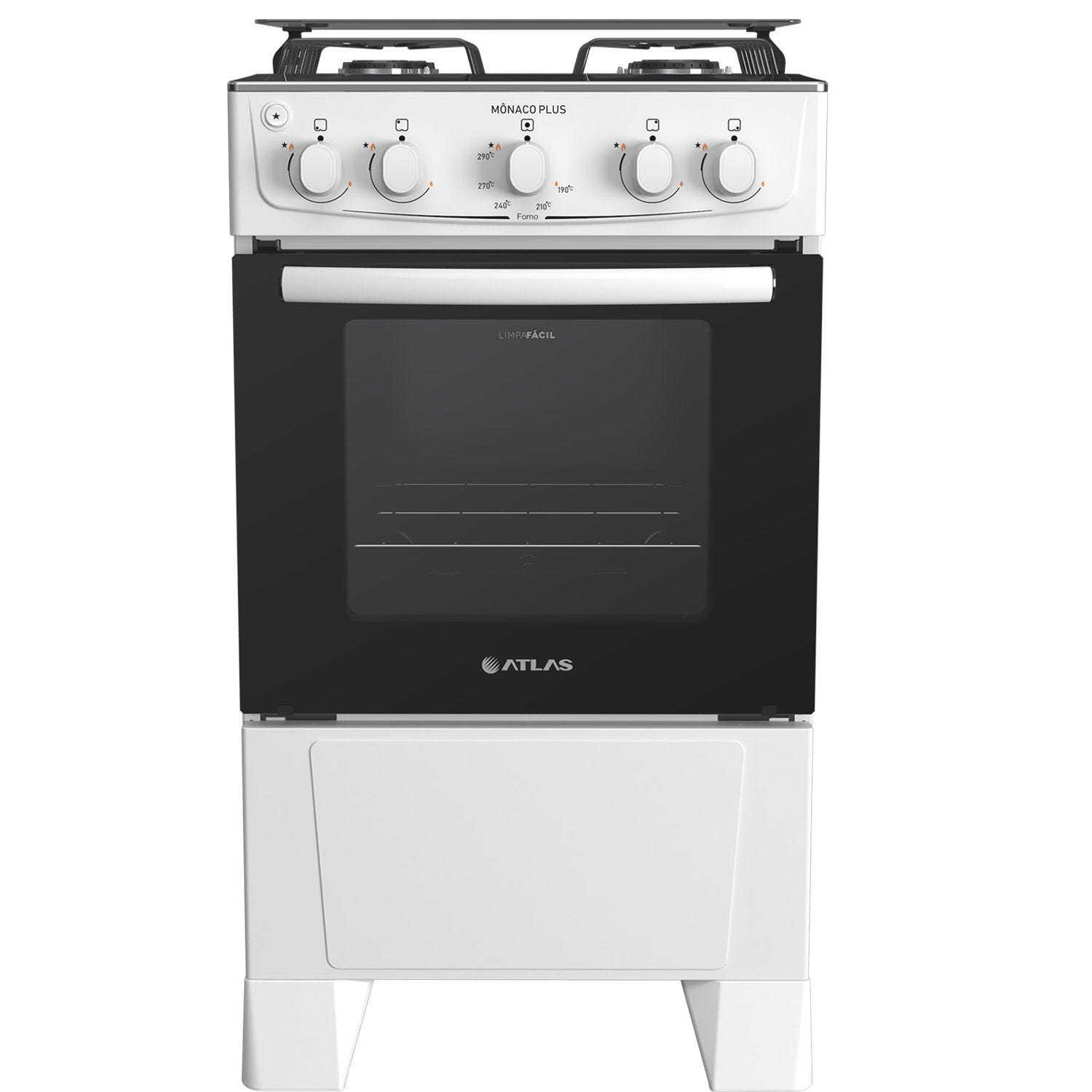 FOGÃO ATLAS 4 BOCAS COM MESA INOX MÔNACO PLUS