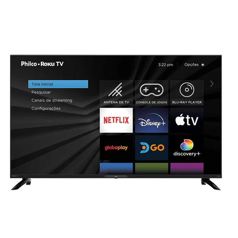 TV PHILCO 43PL LED SMART PTV43G7ER2CPBL 4K NETFLIX ROKU QUAD CORE